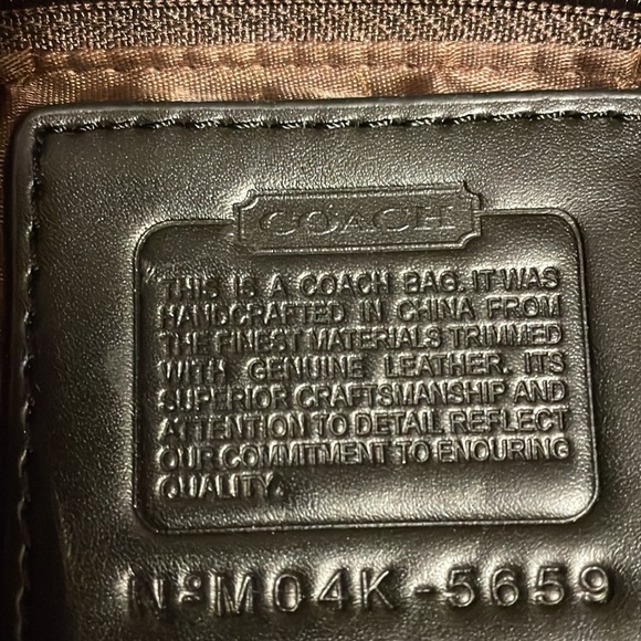 Coach authentic leather, suede and canvas bag length 12 x 2 x 6 handle leather - Picture 8 of 16